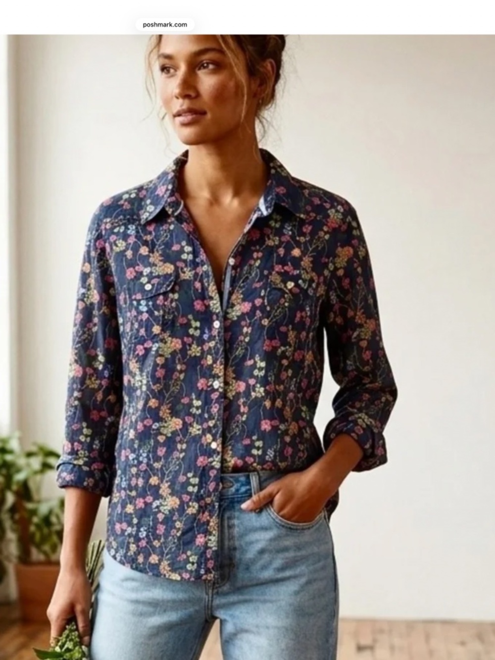 Old Navy Button Down Floral Top in Size XL